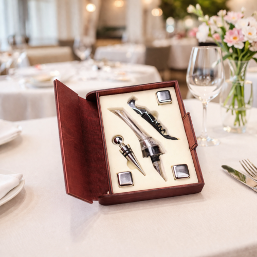 Набір для вина -подарунковий у футлярі-книзі з дерева