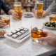 Кубики для віскі та інших напоїв Moltis 8 шт металеві Срібло + щипці Whiskey Stones Silver