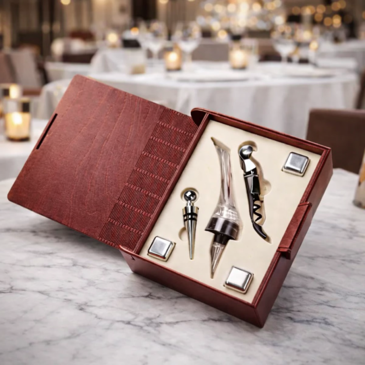 Набір для вина -подарунковий у футлярі-книзі з дерева