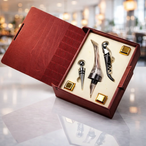 Елітний винний набір у дерев’яній коробці-книзі