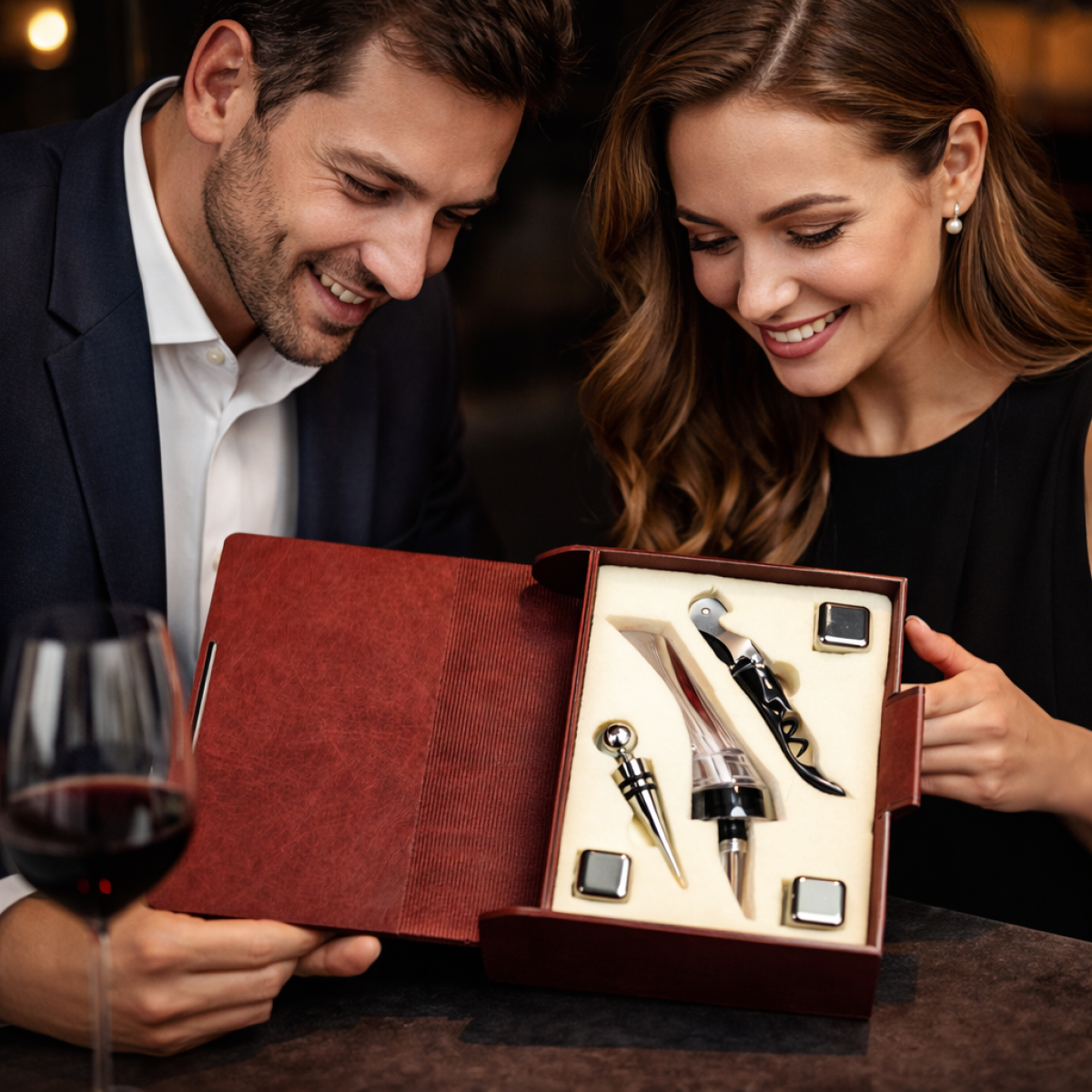 Ексклюзивний винний набір  у дерев’яній книзі