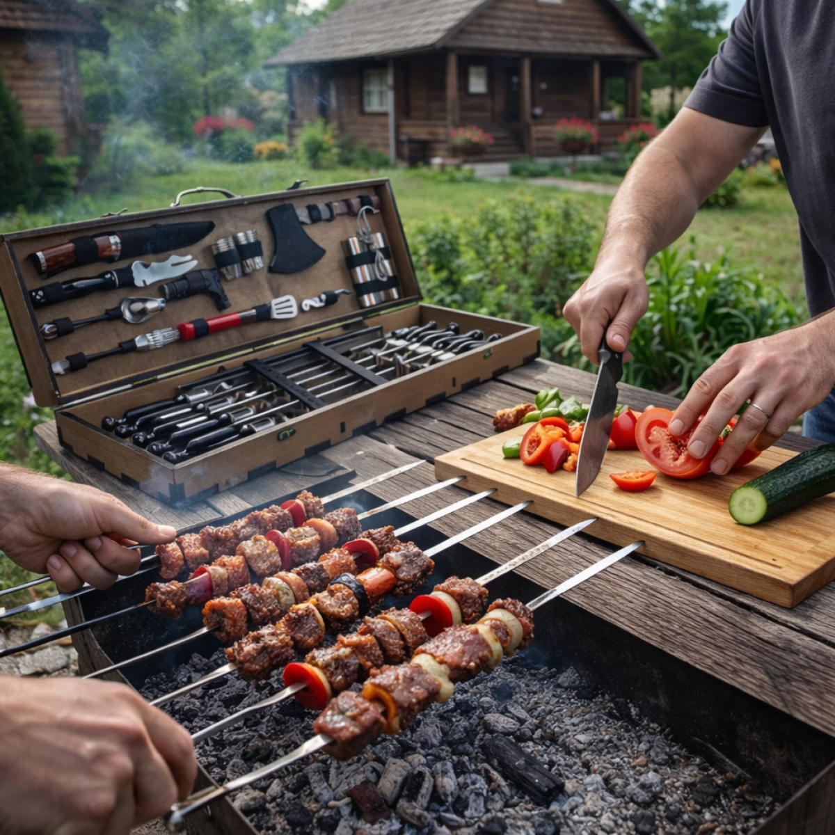  Шашличний набір для мангалу  – подарунковий комплект для чоловіка, друга, шефа