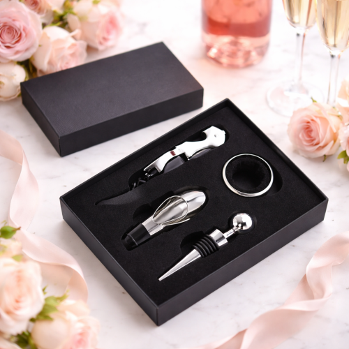 Винний набір   з 4 предметів, подарунковий набір для вина в подарунковому кейсі LUX