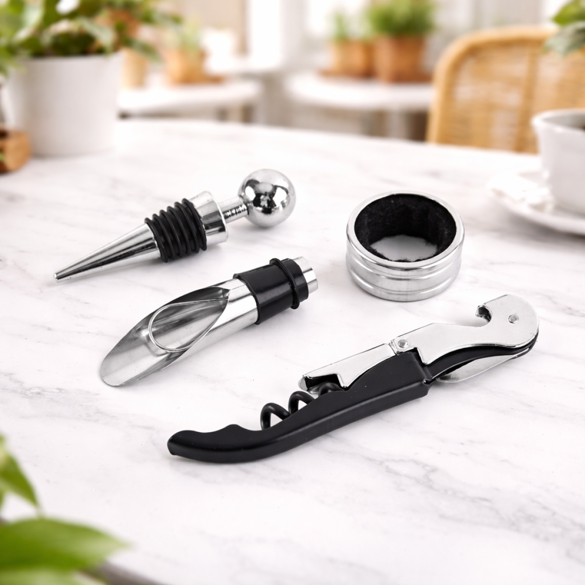 Винний набір   з 4 предметів, подарунковий набір для вина в подарунковому кейсі LUX