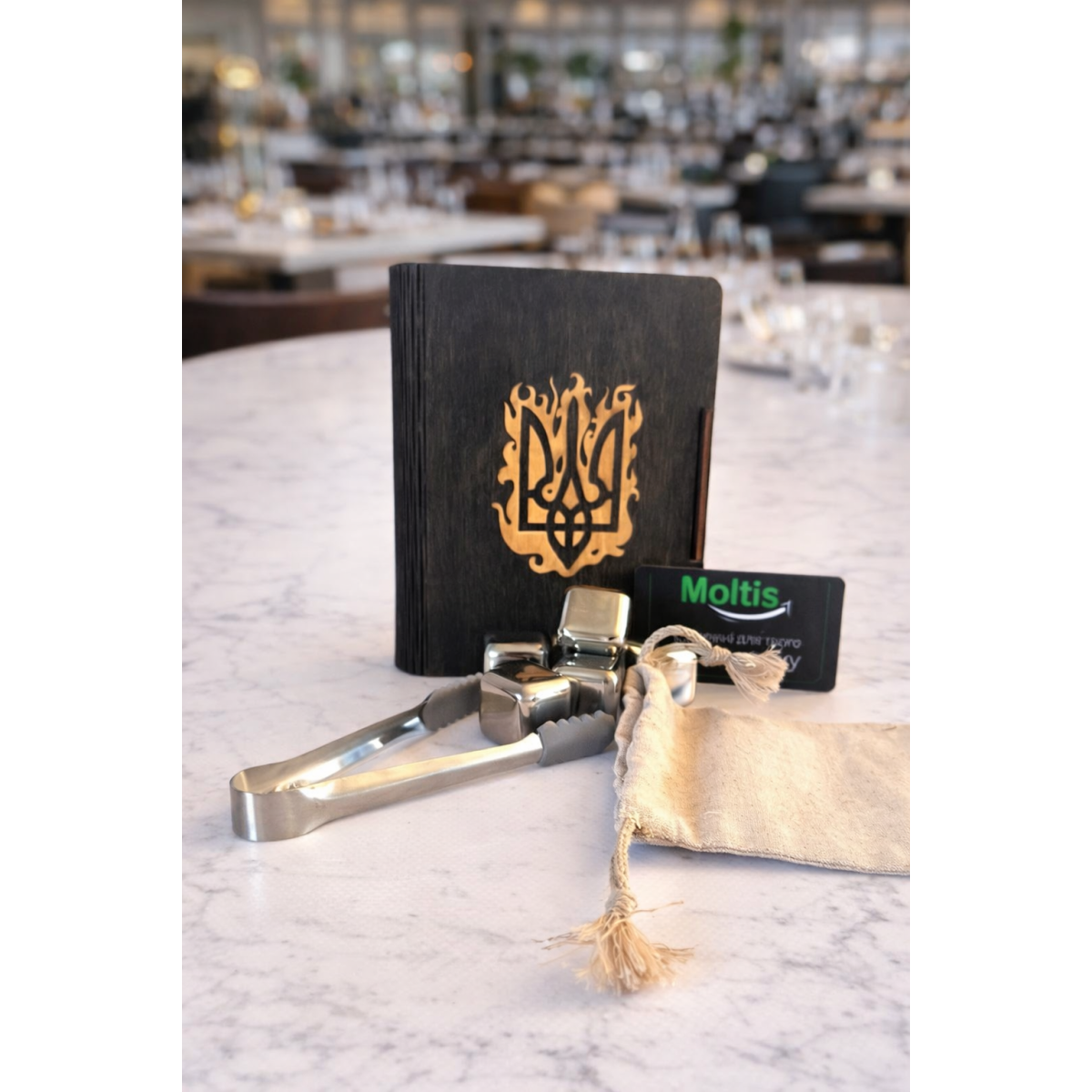 Кубики для віскі Moltis Relax Whiskey Stones Original Wood 6 шт з металу у серебряном цвете MBS - 10500