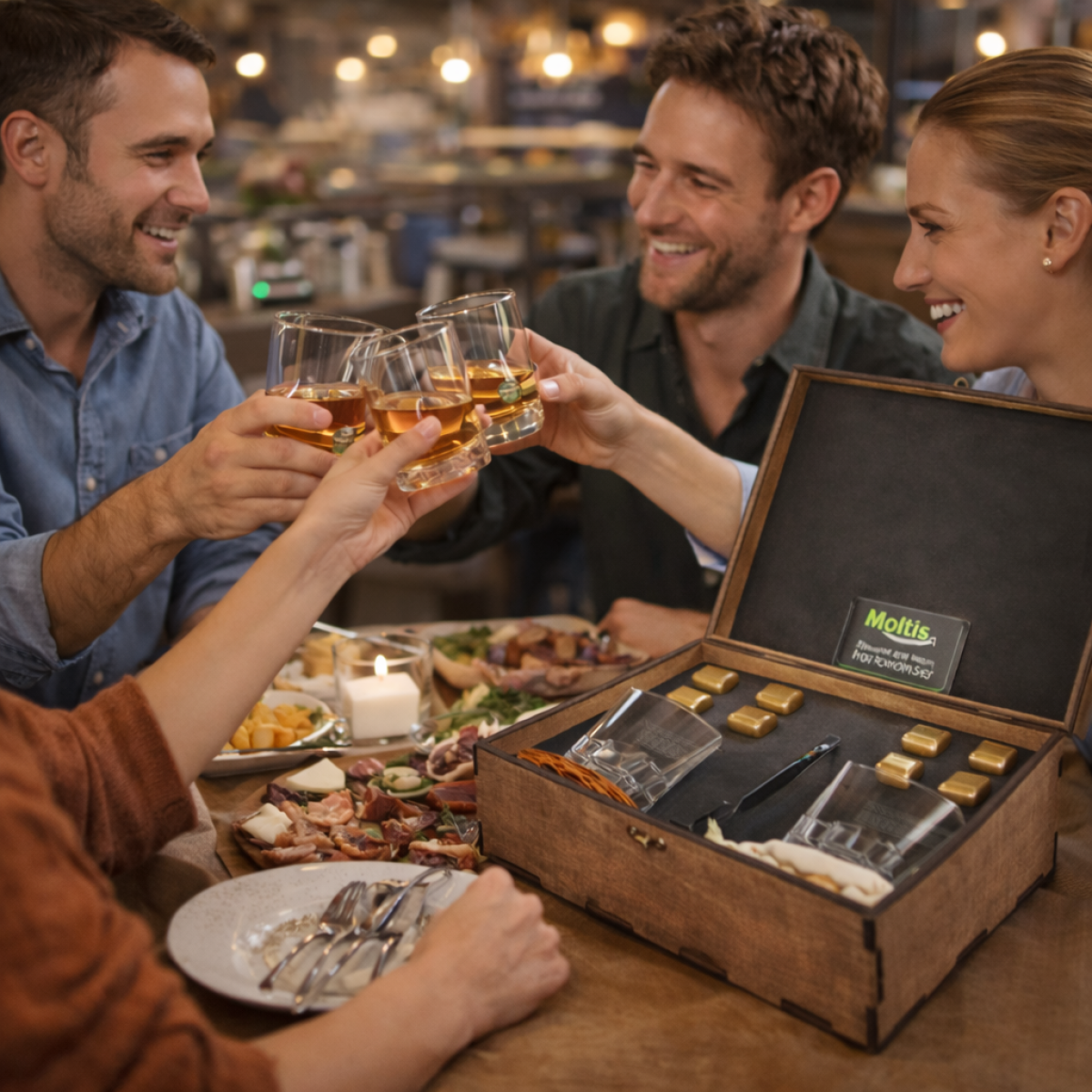 Подарункові набори Relax Whisky Stones для чоловіків, Quadro 8 шт каменів 