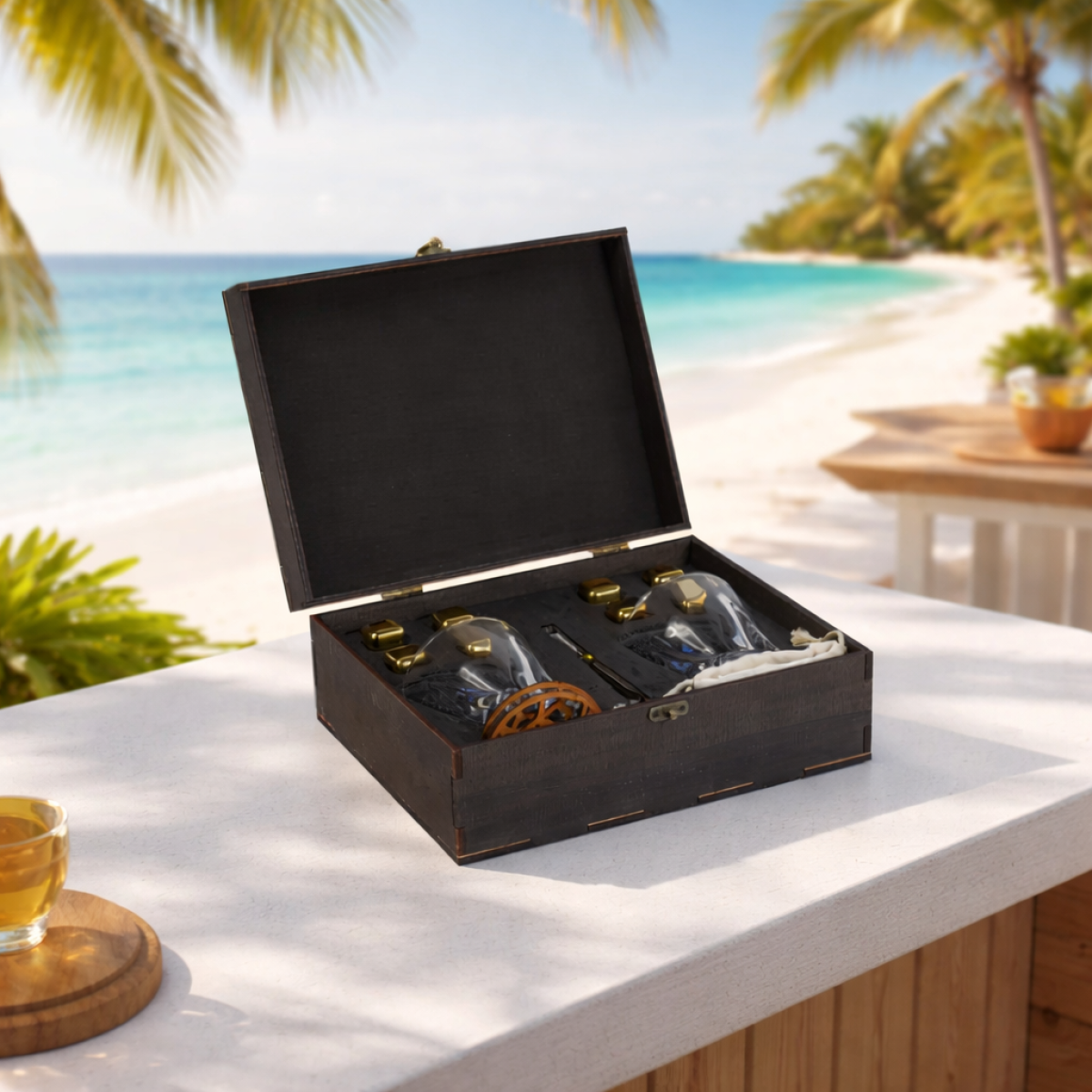 Подарункові набори Moltis Relax Whisky Stones для чоловіків, Quadro 8 шт каменів 