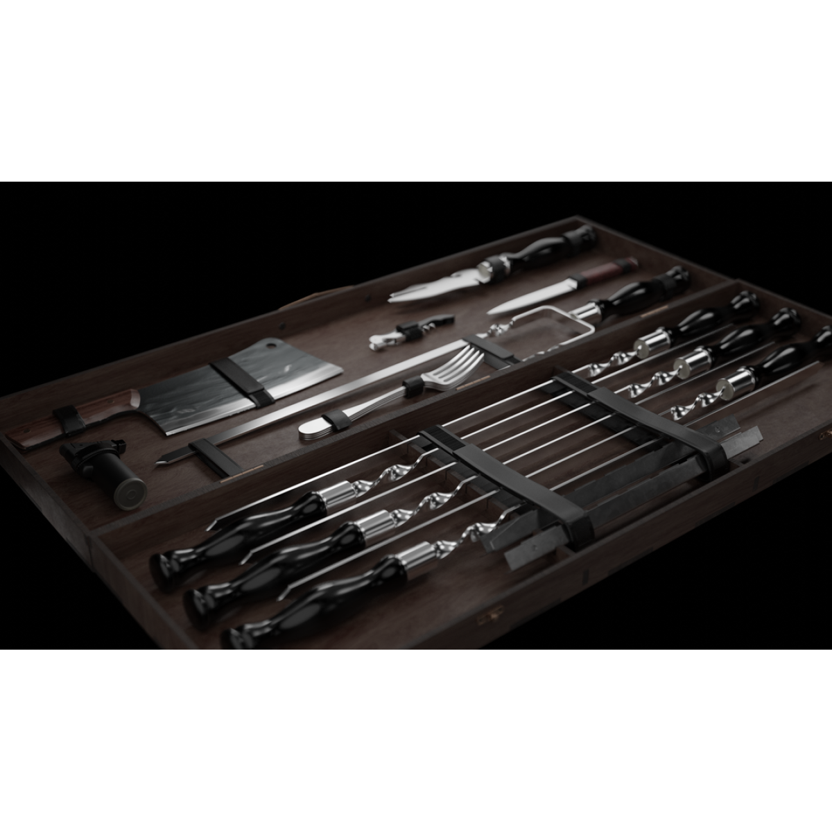 Шашличний набір для гриля та барбекю MT-10536 Темний