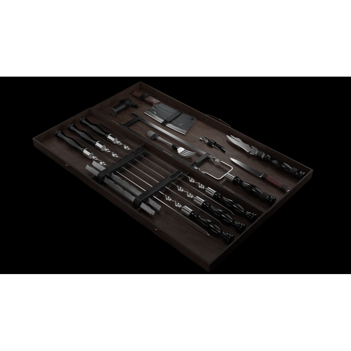 Шашличний набір для гриля та барбекю MT-10536 Темний