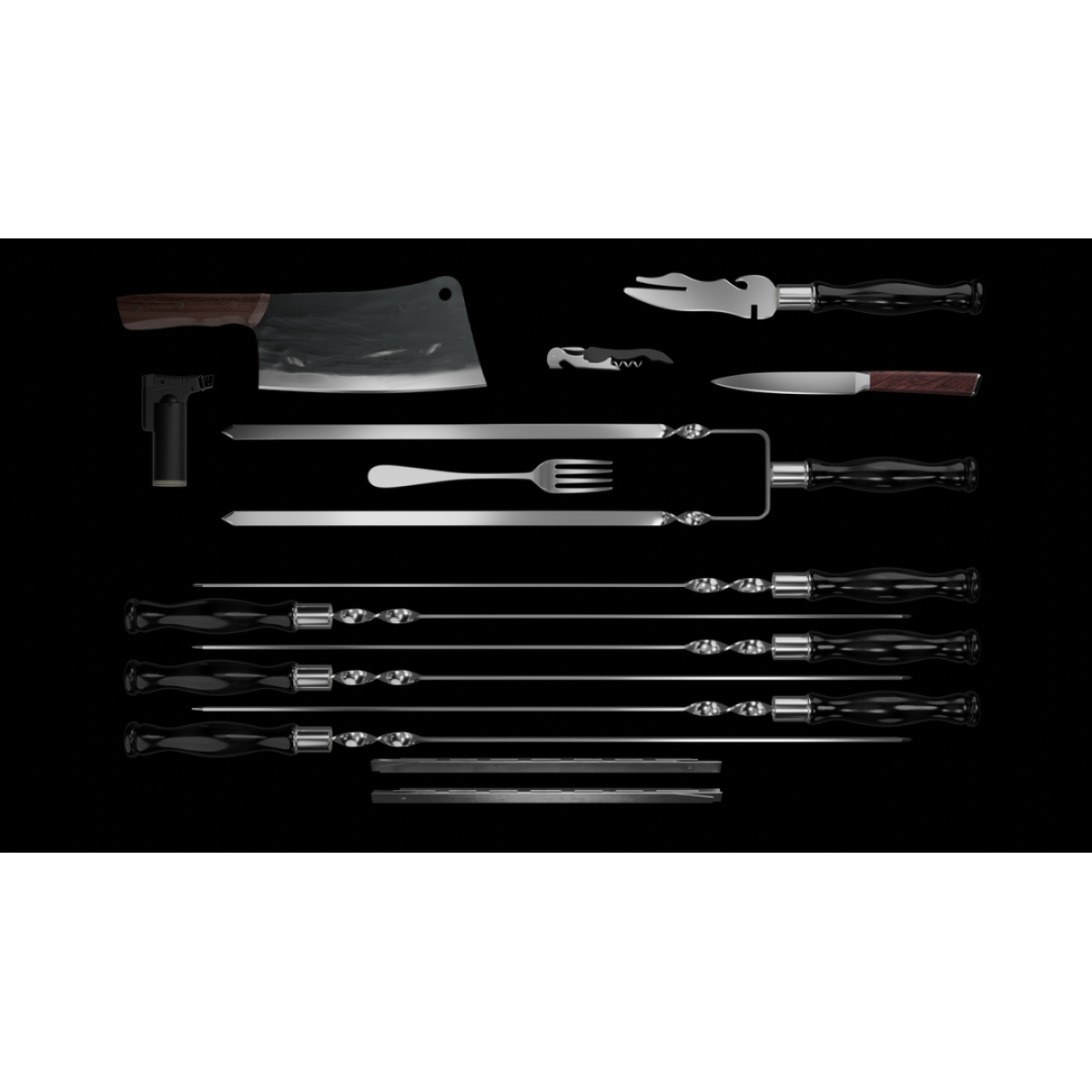 Шашличний набір для гриля та барбекю MT-10536 Темний