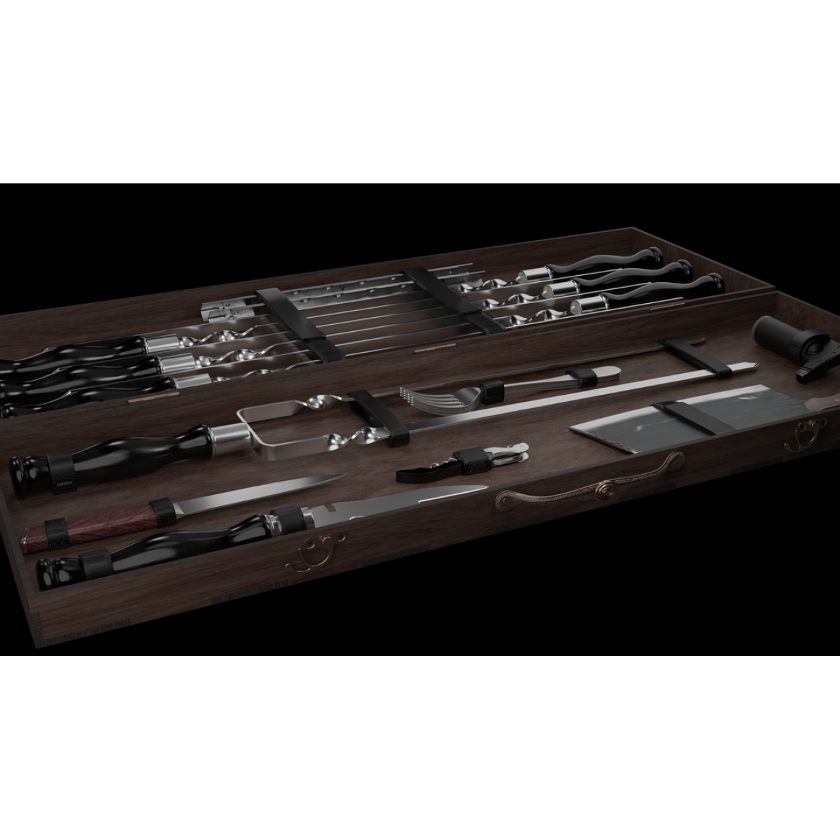 Шашличний набір для гриля та барбекю MT-10536 Темний