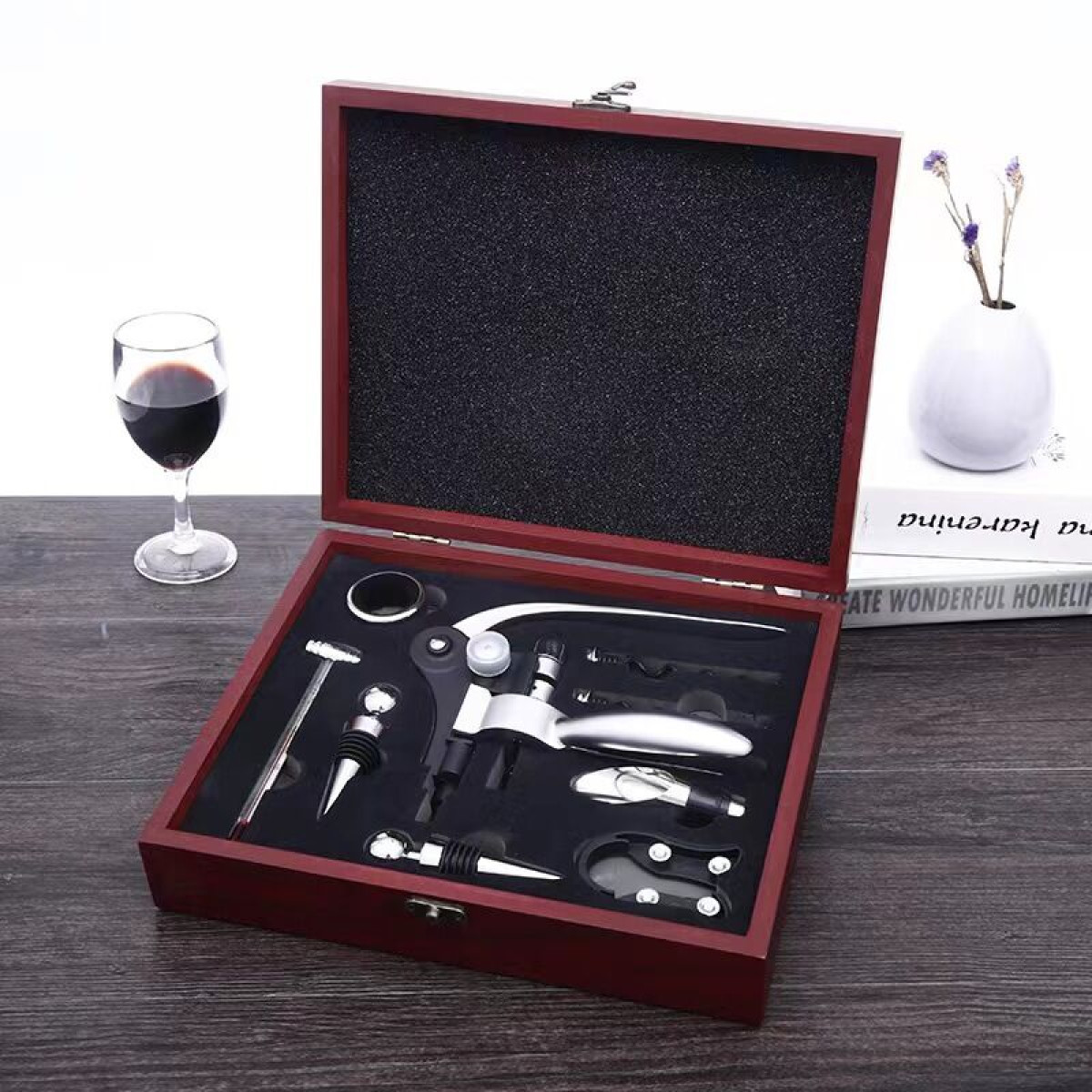 Великий подарунковий набір UNI на 9 предметів у дерев'яному кейсі. Цинковий сплав