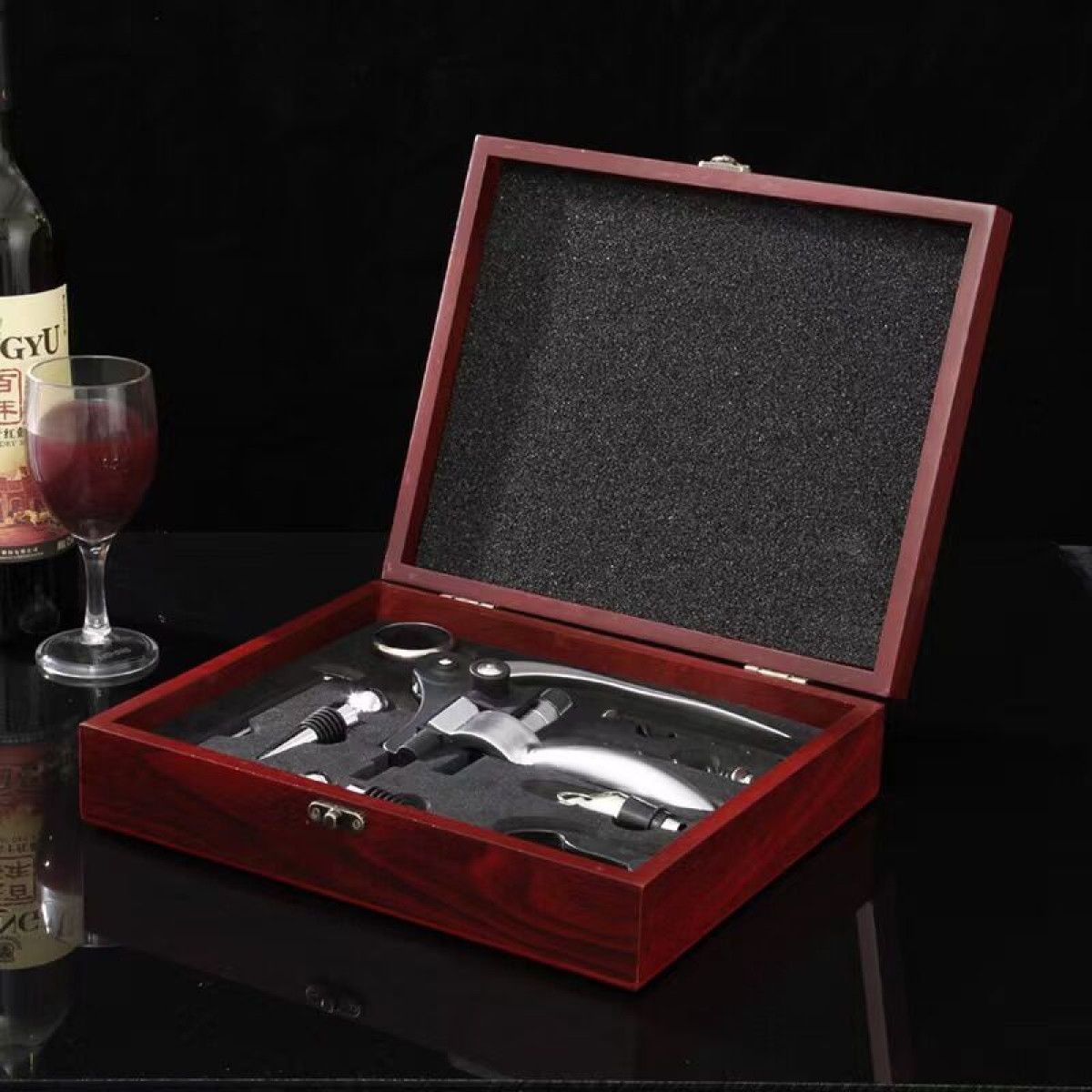 Великий подарунковий набір UNI на 9 предметів у дерев'яному кейсі. Цинковий сплав