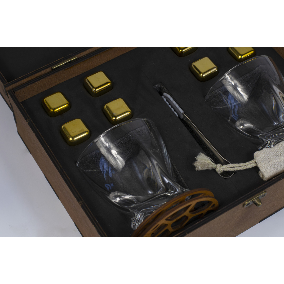 Подарункові набори Moltis Relax Whisky Stones для чоловіків, Quadro 8 шт каменів (MR-1002)