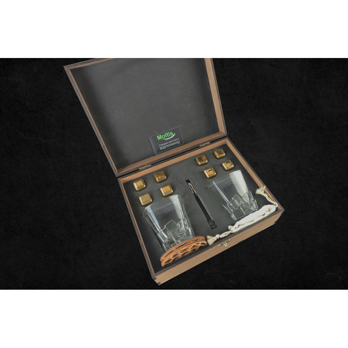 Подарункові набори Moltis Relax Whisky Stones, Saxum 8 шт каменів (MR-1011)