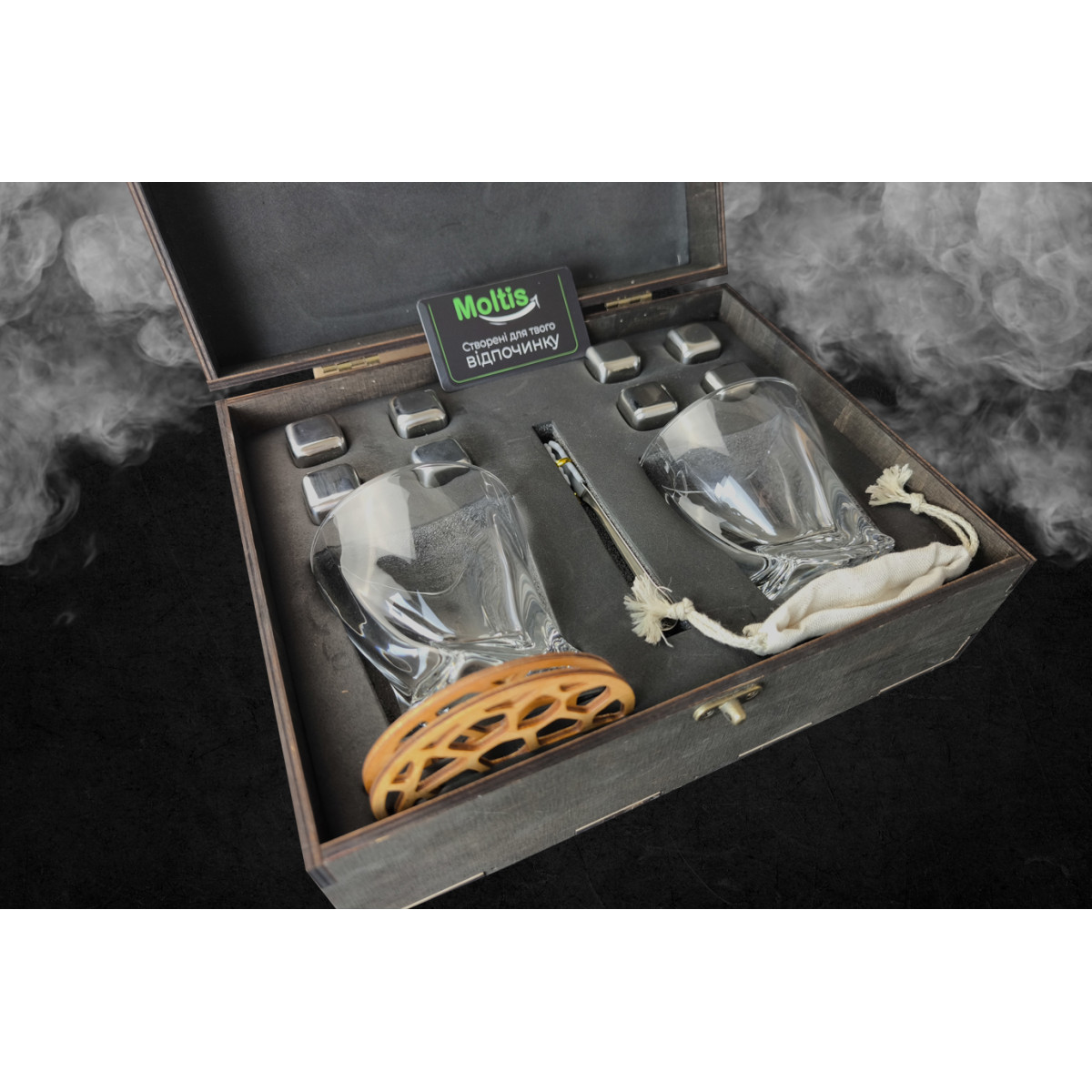 Подарунковий набір Whisky Stones Quadro — 8 каменів для віскі (MR-1001)