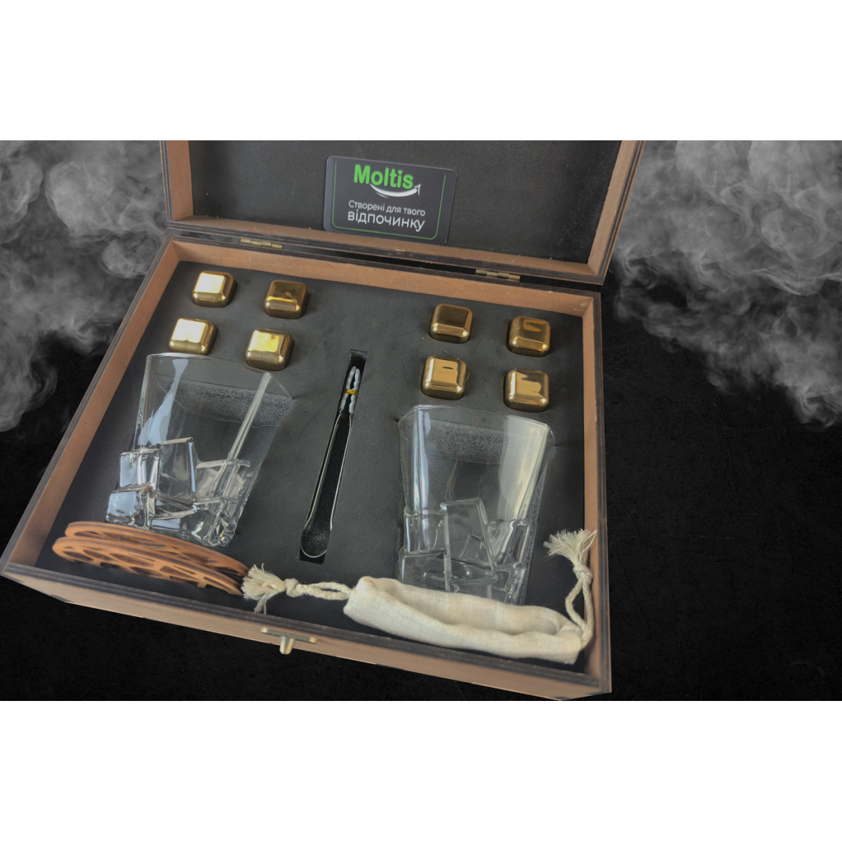 Подарункові набори Moltis Relax Whisky Stones, Saxum 8 шт каменів (MR-1011)