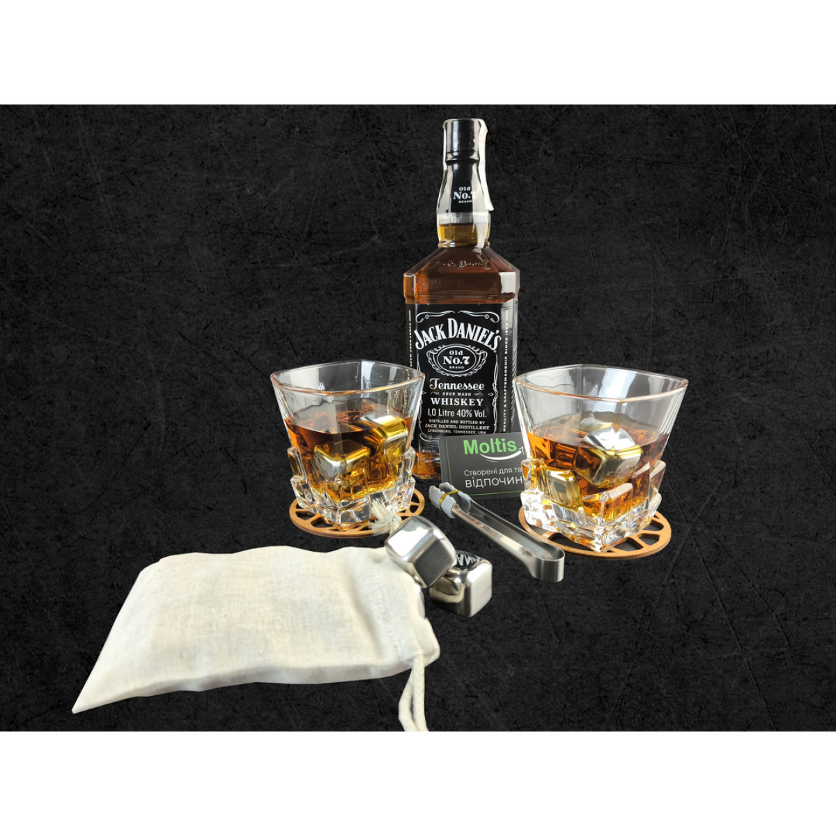 Подарункові набори Moltis Relax Whisky Stones, Saxum 8 шт каменів (MR-1015)