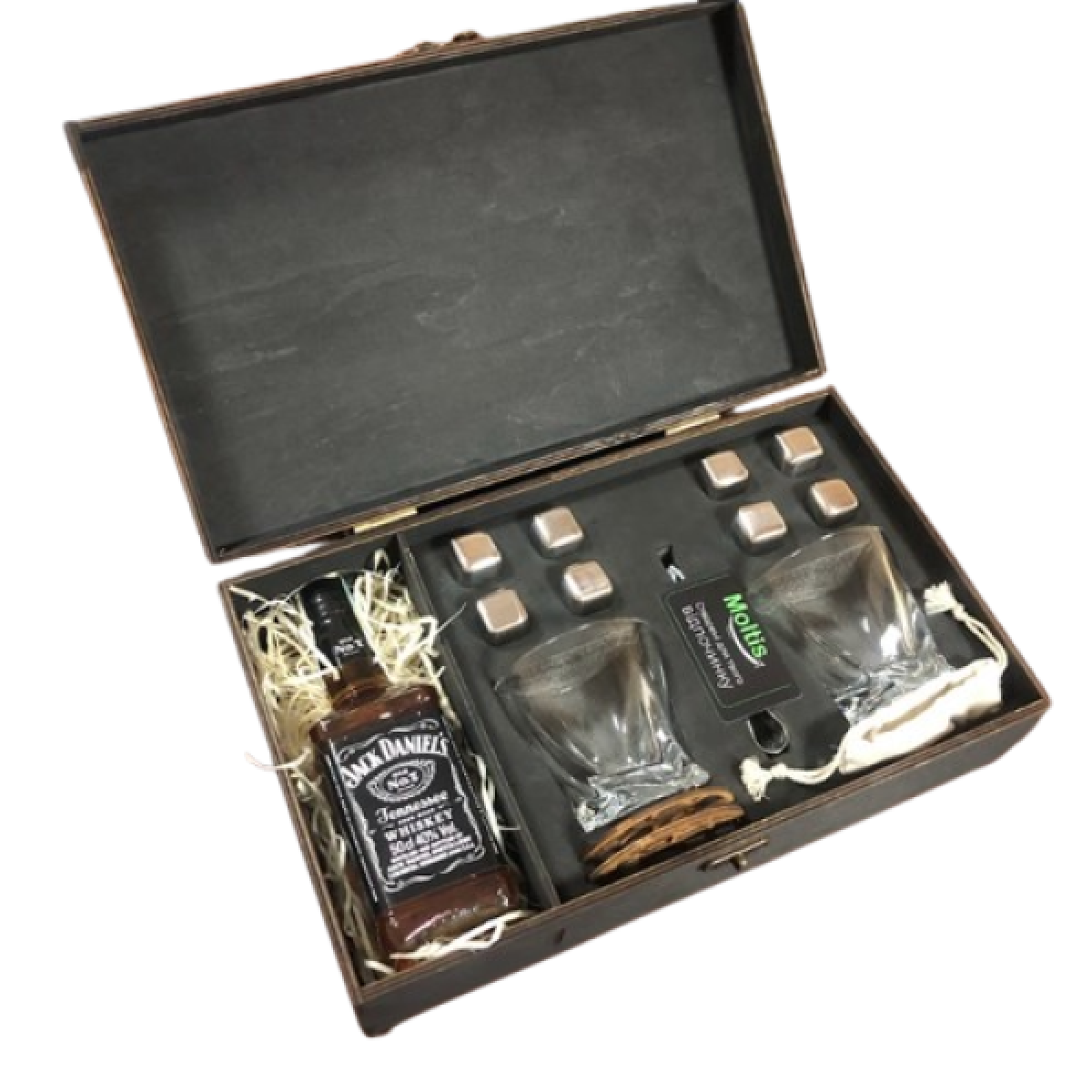 Набір 2 склянки Quadro сріблими кубиками + секція