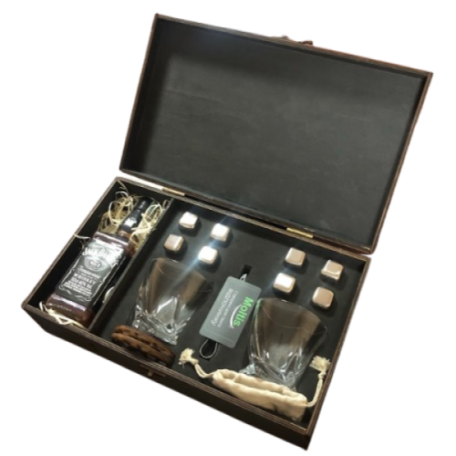 Набір 2 склянки Quadro сріблими кубиками + секція