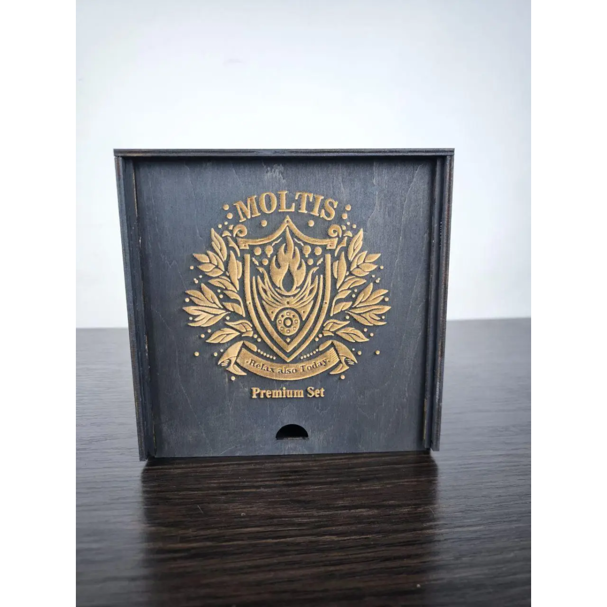 Подарунковий віскі-набір Moltis Quadro Premium з келихом, щипцями, мішечком, підставкою та 5 охолоджувальними кубиками (MR-1023)