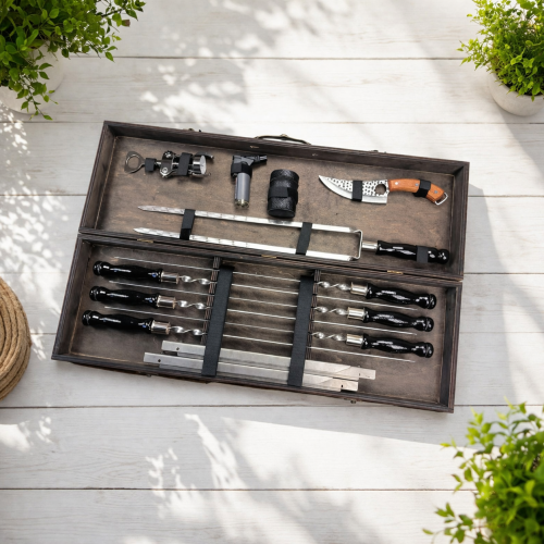 Елітний набір для гриля та мангалу — комплект аксесуарів у кейсі