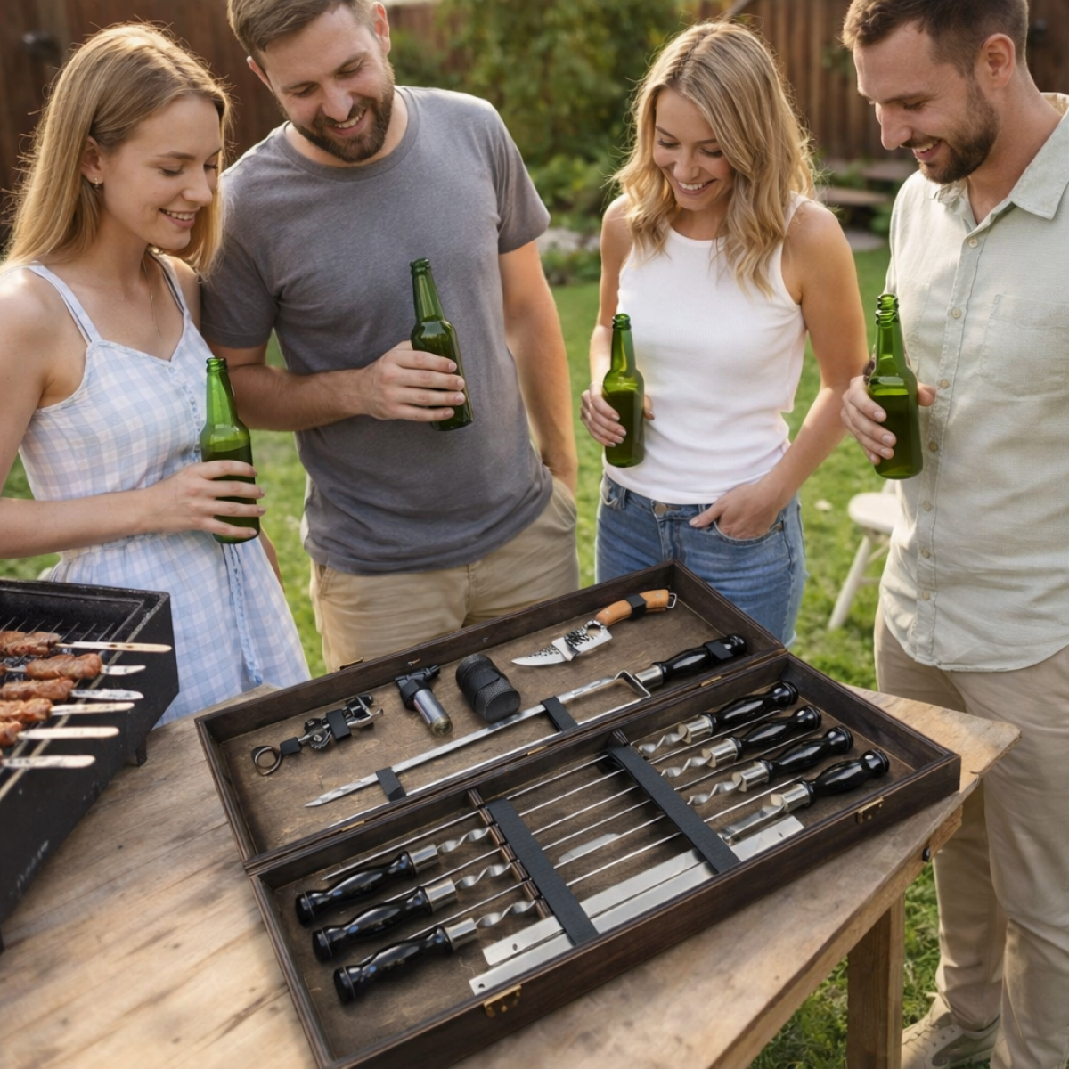 Елітний набір для гриля та мангалу — комплект аксесуарів у кейсі