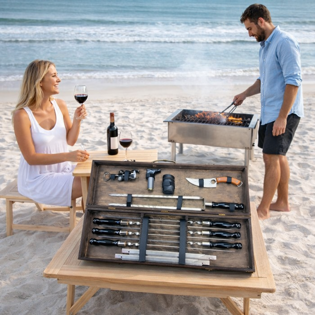 Елітний набір для гриля та мангалу — комплект аксесуарів у кейсі