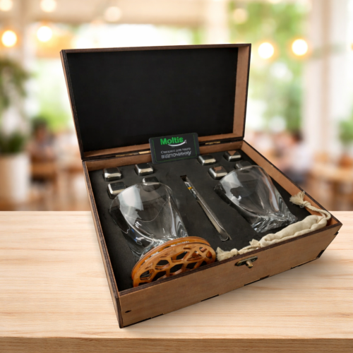 Подарункові набори Moltis Relax Whisky Stones для чоловіків, Quadro 8 шт каменів 