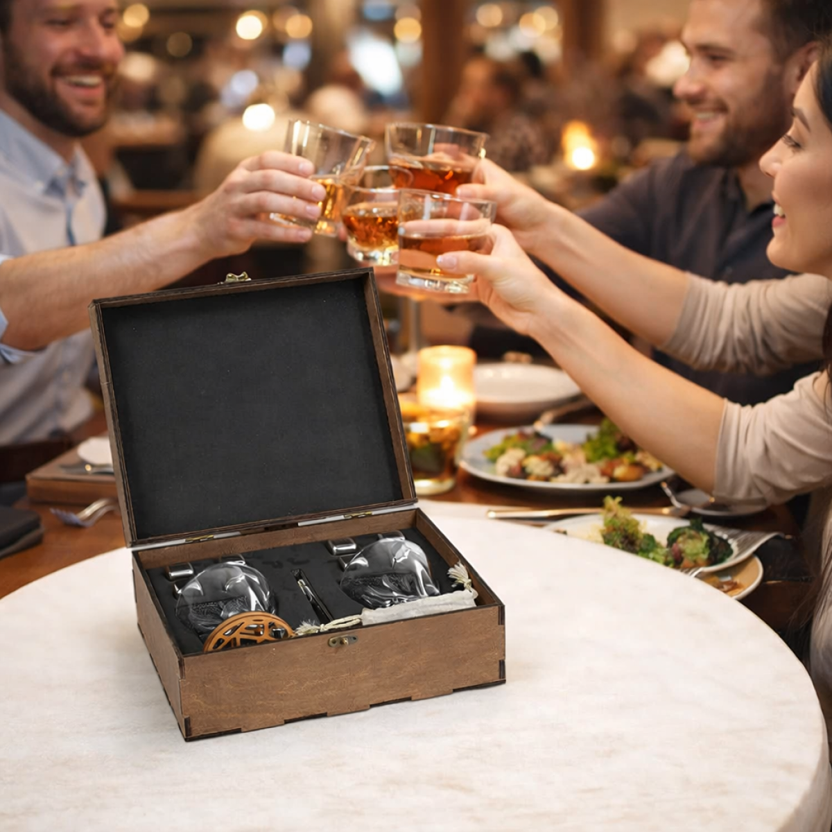 Подарункові набори Moltis Relax Whisky Stones для чоловіків, Quadro 8 шт каменів 