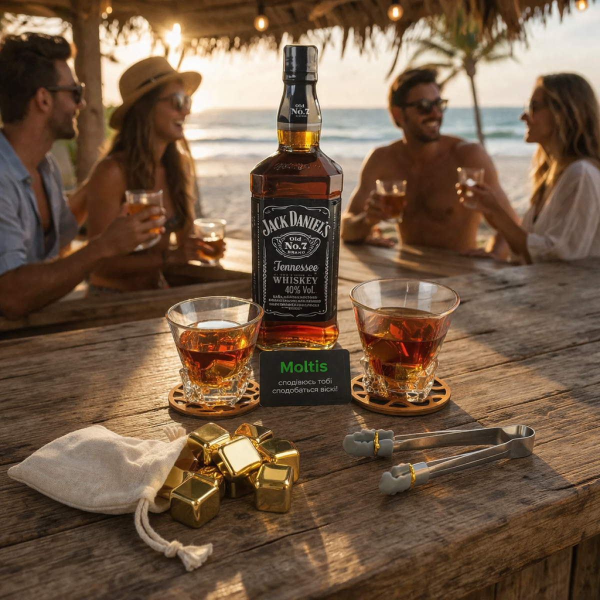 Подарункові набори Moltis Relax Whisky Stones, Saxum 8 шт каменів 