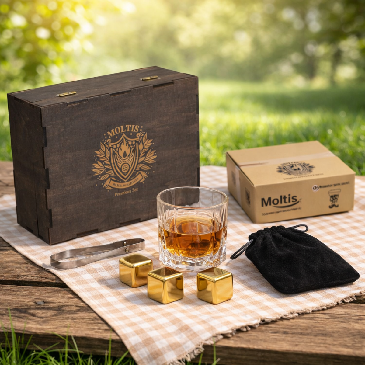 Подарункові набори Moltis Relax Whisky Stones, Saxum 8 шт каменів 